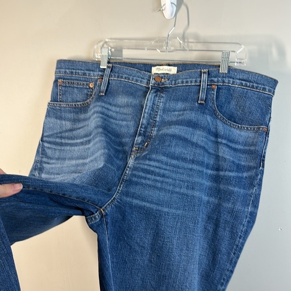 NWT Madewell Slim Wide Leg Crop Raw Hem High Rise Jeans Size 35 - Picture 6 of 15